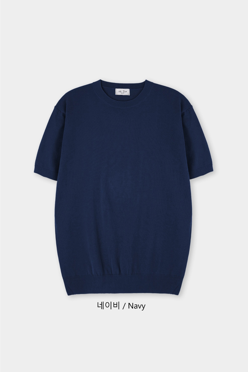 반팔 티셔츠 네이비블루 색상 이미지-S3L45