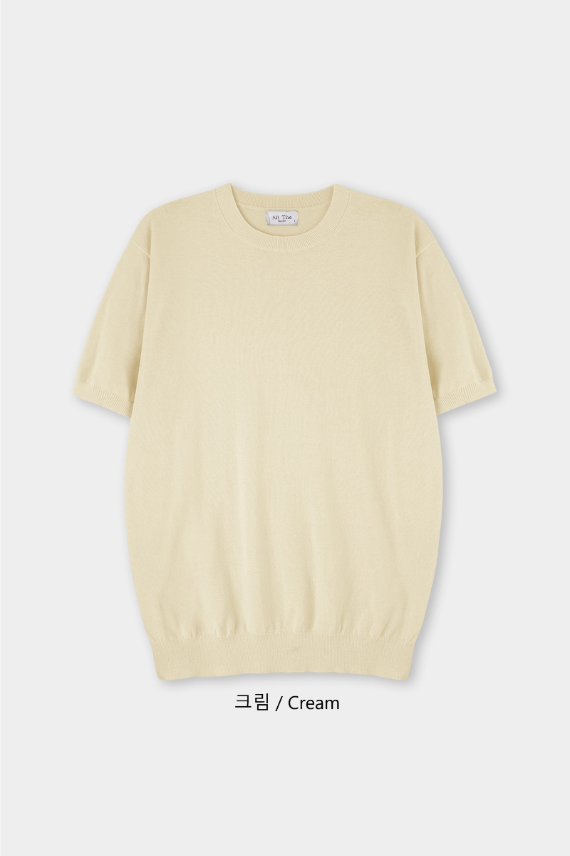 반팔 티셔츠 크림 색상 이미지-S3L52
