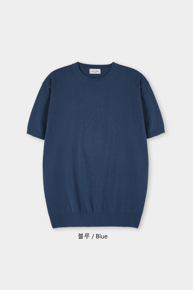 반팔 티셔츠 네이비블루 색상 이미지-S3L46